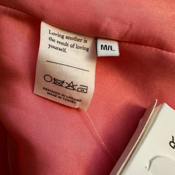 Sleeper Dynasty Linen Blazer Jacket Peach - Picture 13 of 15